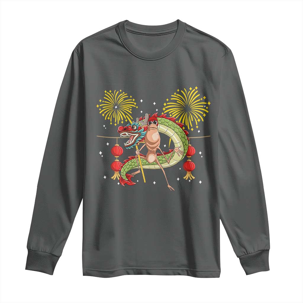 Funny Marcus The Worm Meme Long Sleeve Shirt Viral Lunar New Year - Wonder Print Shop
