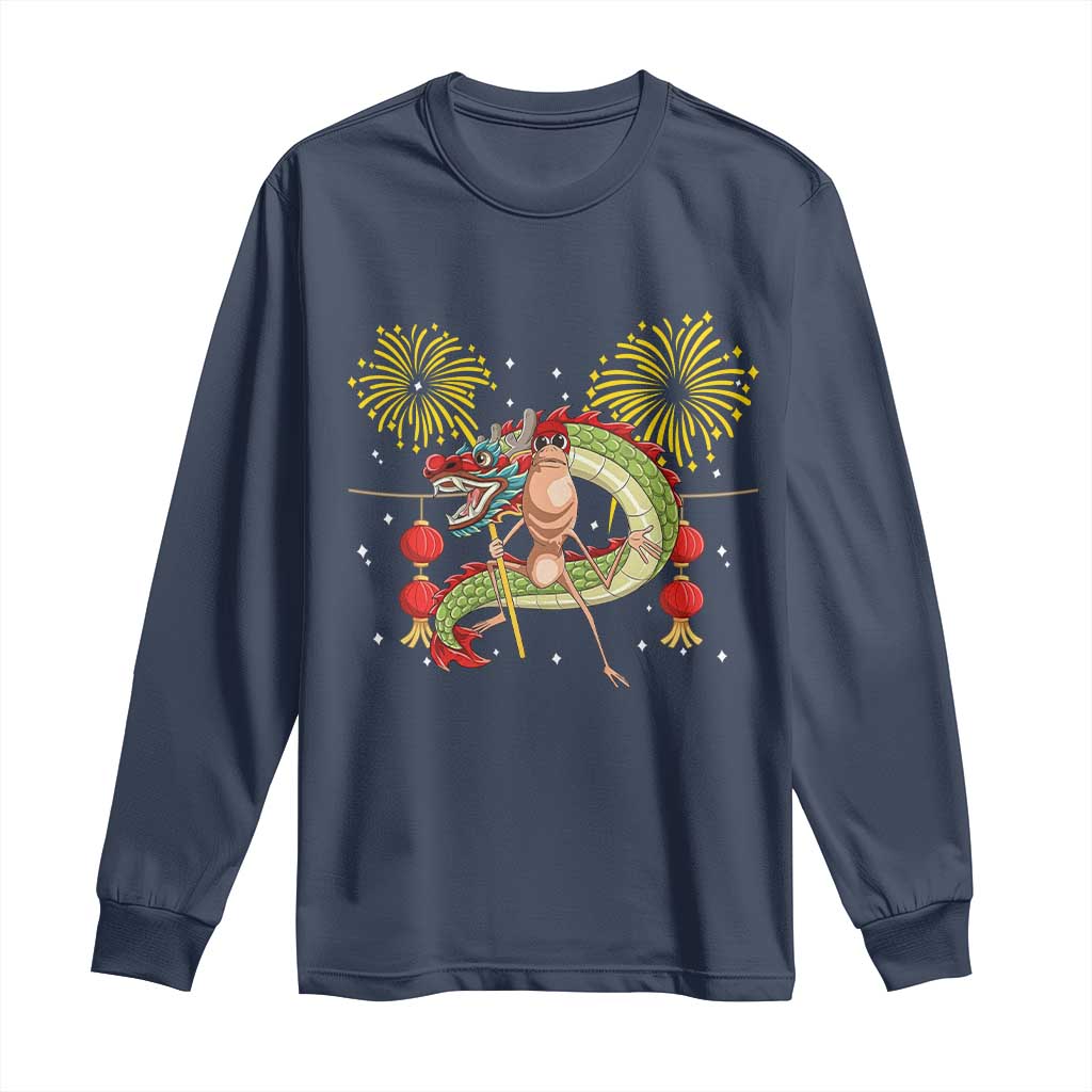Funny Marcus The Worm Meme Long Sleeve Shirt Viral Lunar New Year - Wonder Print Shop