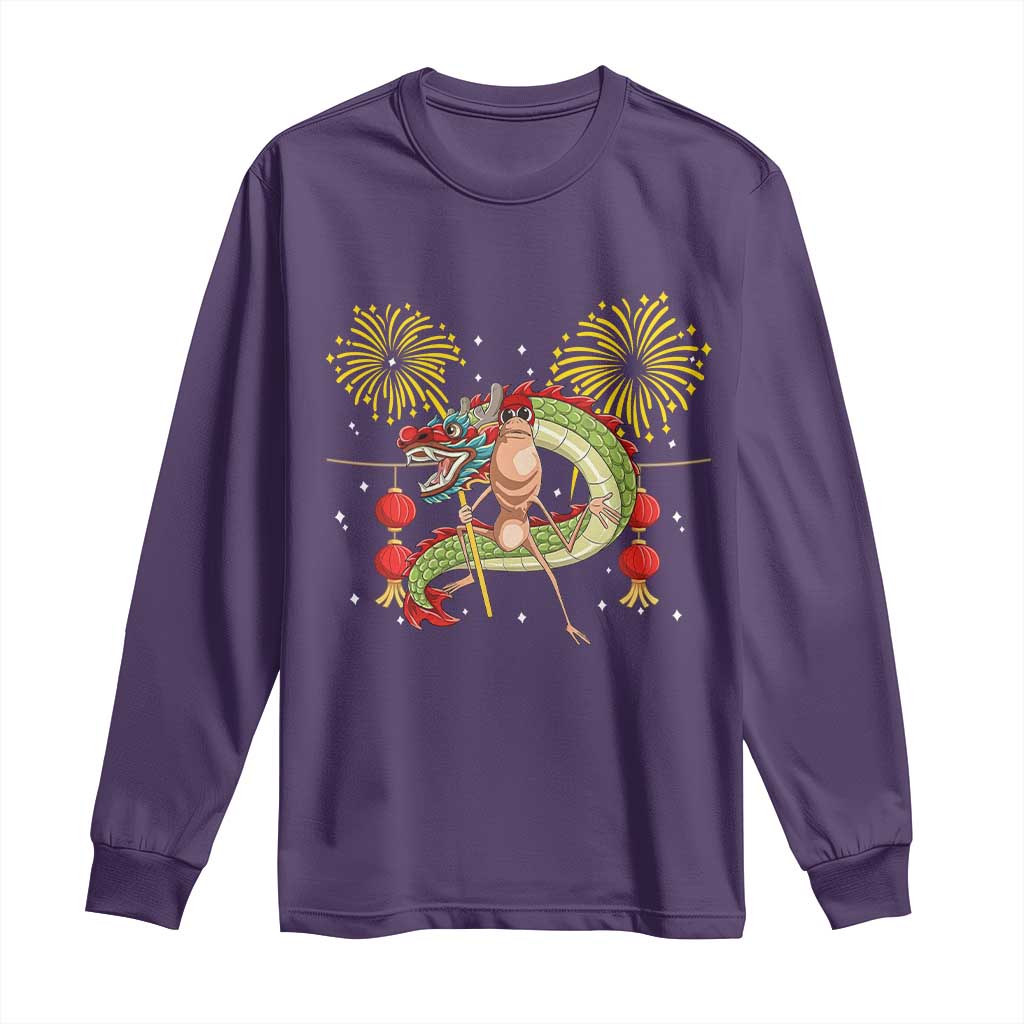Funny Marcus The Worm Meme Long Sleeve Shirt Viral Lunar New Year - Wonder Print Shop