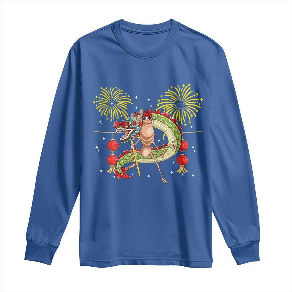 Funny Marcus The Worm Meme Long Sleeve Shirt Viral Lunar New Year - Wonder Print Shop