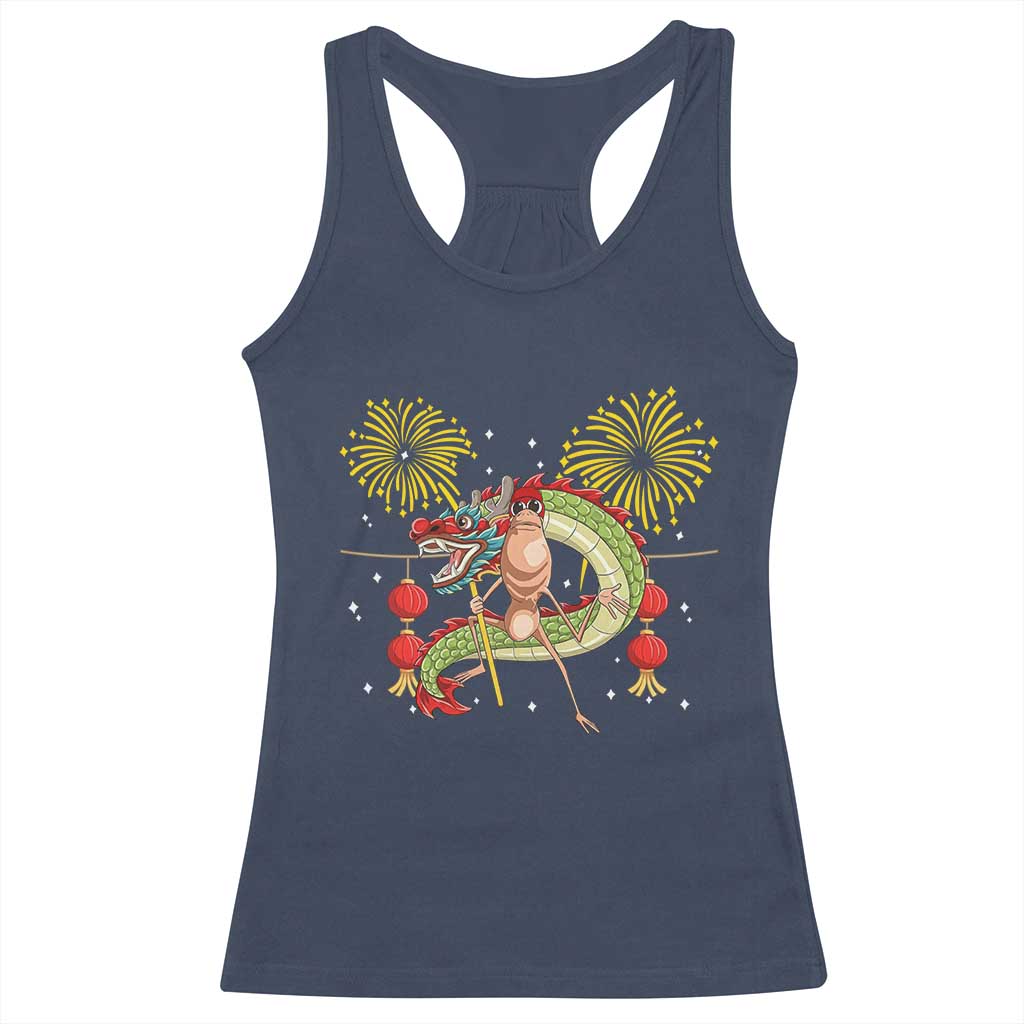 Funny Marcus The Worm Meme Racerback Tank Top Viral Lunar New Year - Wonder Print Shop