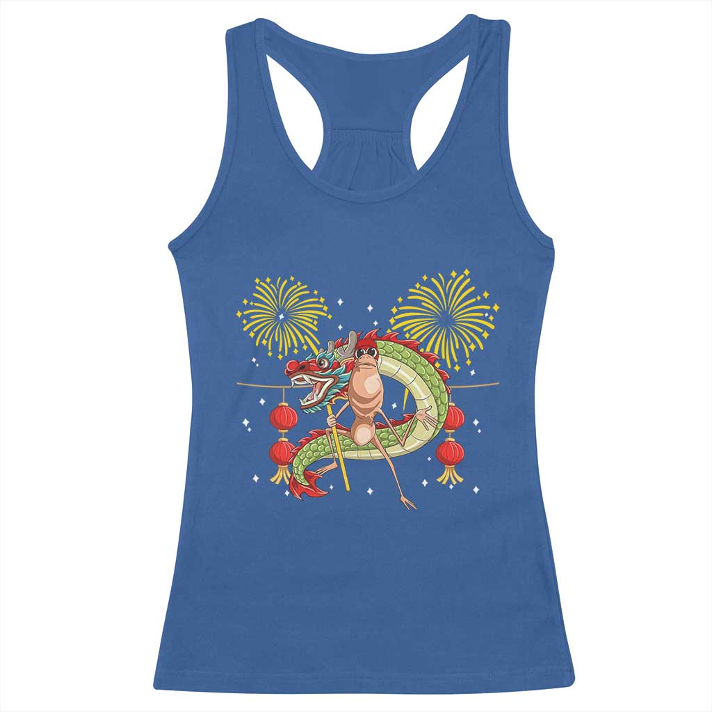 Funny Marcus The Worm Meme Racerback Tank Top Viral Lunar New Year - Wonder Print Shop