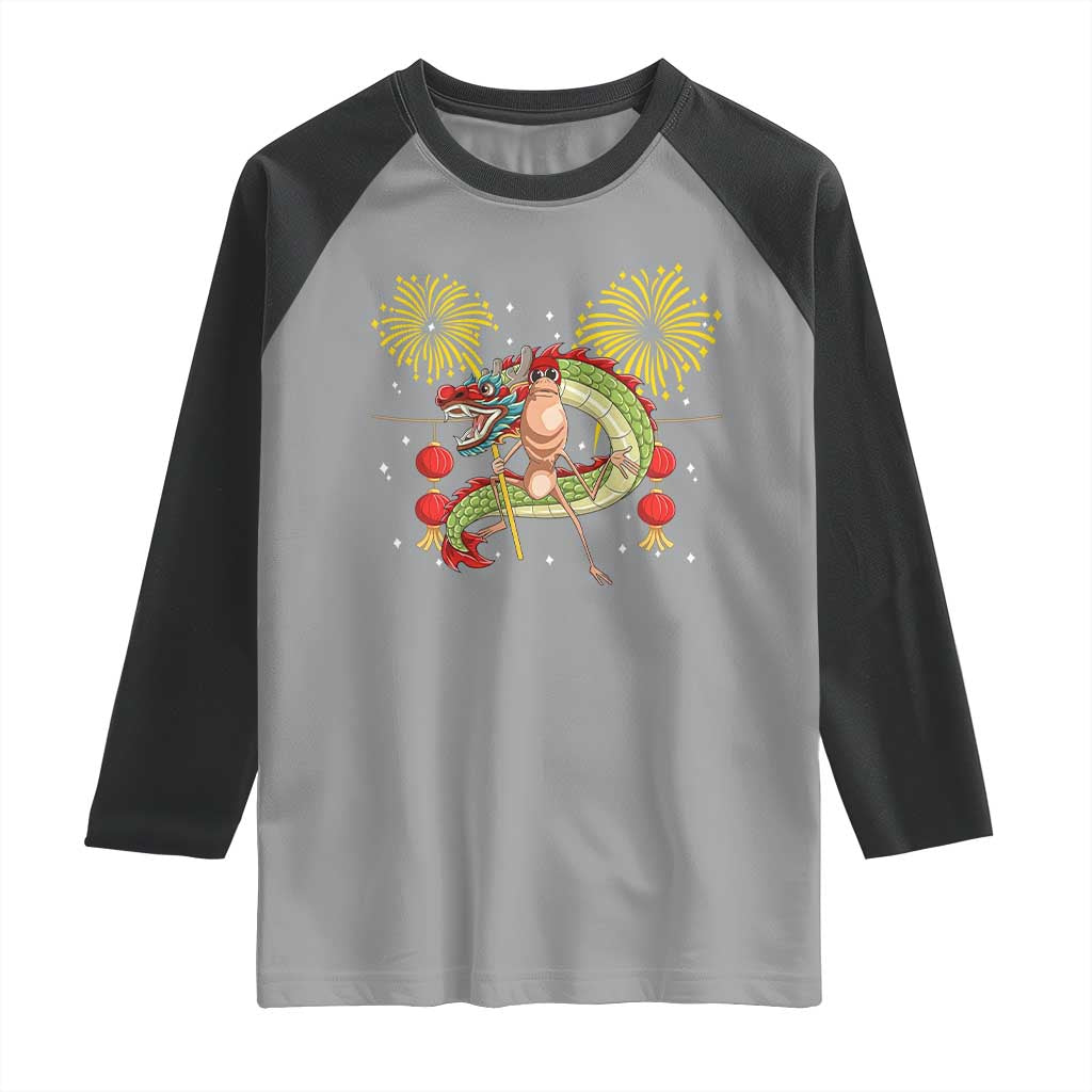 Funny Marcus The Worm Meme Raglan Shirt Viral Lunar New Year - Wonder Print Shop