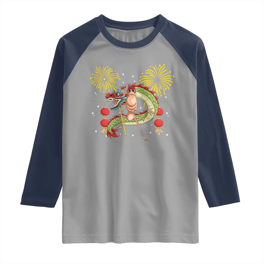 Funny Marcus The Worm Meme Raglan Shirt Viral Lunar New Year - Wonder Print Shop