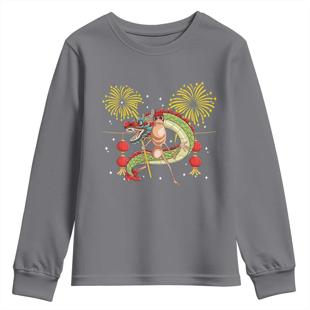 Funny Marcus The Worm Meme Youth Sweatshirt Viral Lunar New Year - Wonder Print Shop