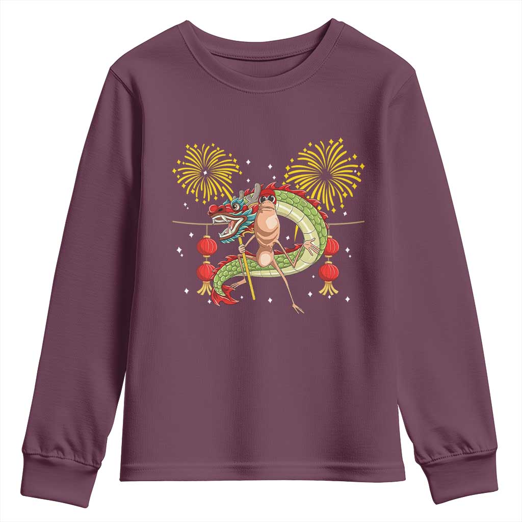 Funny Marcus The Worm Meme Youth Sweatshirt Viral Lunar New Year - Wonder Print Shop