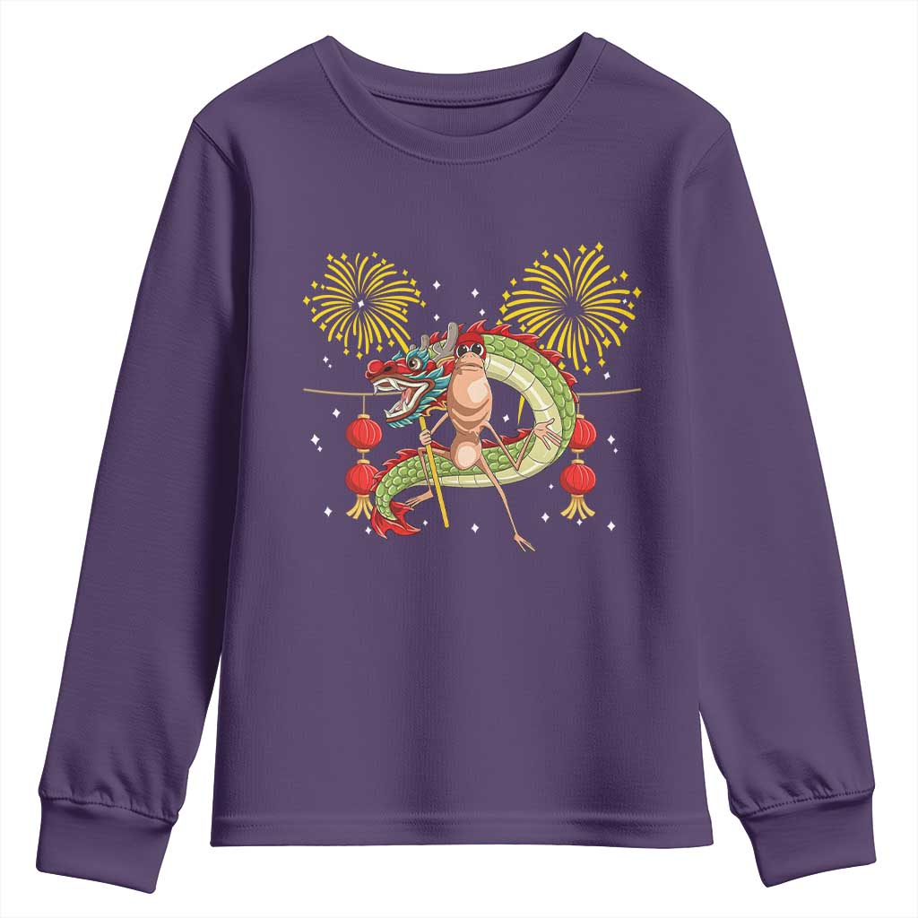 Funny Marcus The Worm Meme Youth Sweatshirt Viral Lunar New Year - Wonder Print Shop