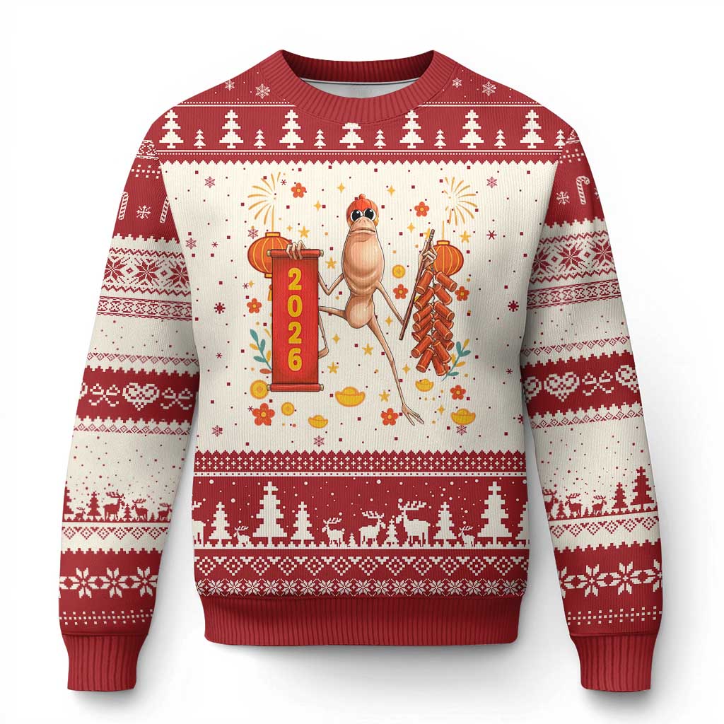 Marcus The Worm Lunar New Year Meme Ugly Christmas Sweater Trendy Gag Gift - Wonder Print Shop
