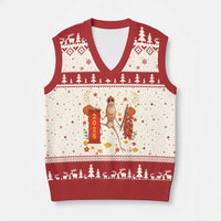 Marcus The Worm Lunar New Year Meme V-Neck Knit Sweater Vest Trendy Gag Gift - Wonder Print Shop