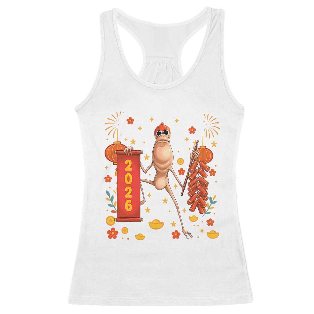 Marcus The Worm Lunar New Year Meme Racerback Tank Top Trendy Gag Gift - Wonder Print Shop