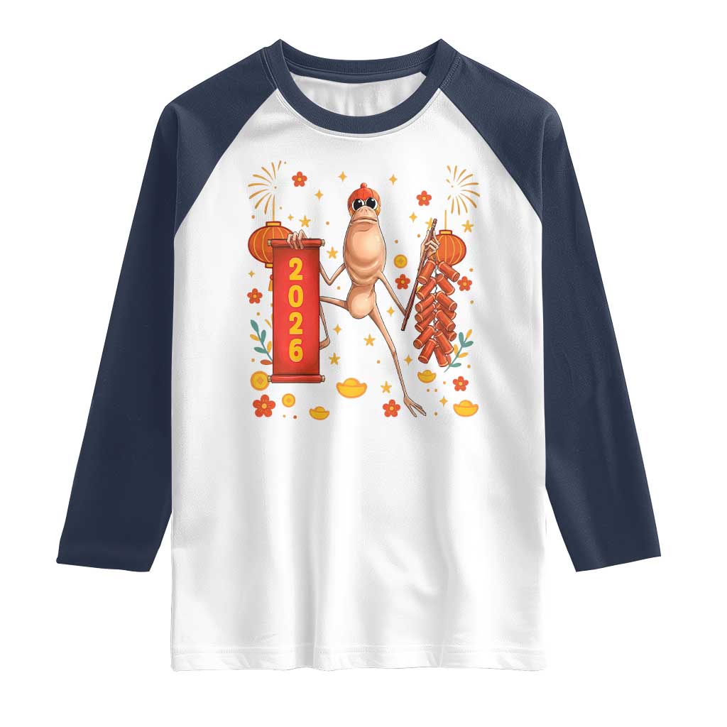 Marcus The Worm Lunar New Year Meme Raglan Shirt Trendy Gag Gift - Wonder Print Shop
