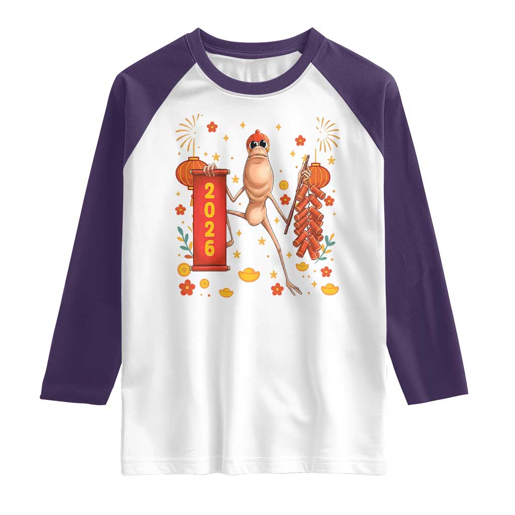 Marcus The Worm Lunar New Year Meme Raglan Shirt Trendy Gag Gift - Wonder Print Shop