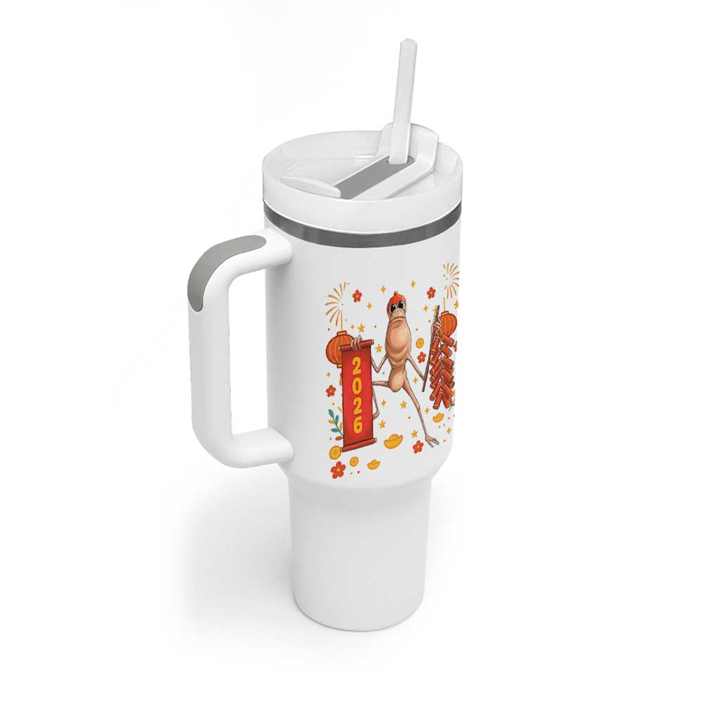 Marcus The Worm Lunar New Year Meme Tumbler With Handle Trendy Gag Gift - Wonder Print Shop