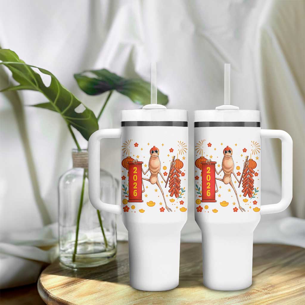 Marcus The Worm Lunar New Year Meme Tumbler With Handle Trendy Gag Gift - Wonder Print Shop