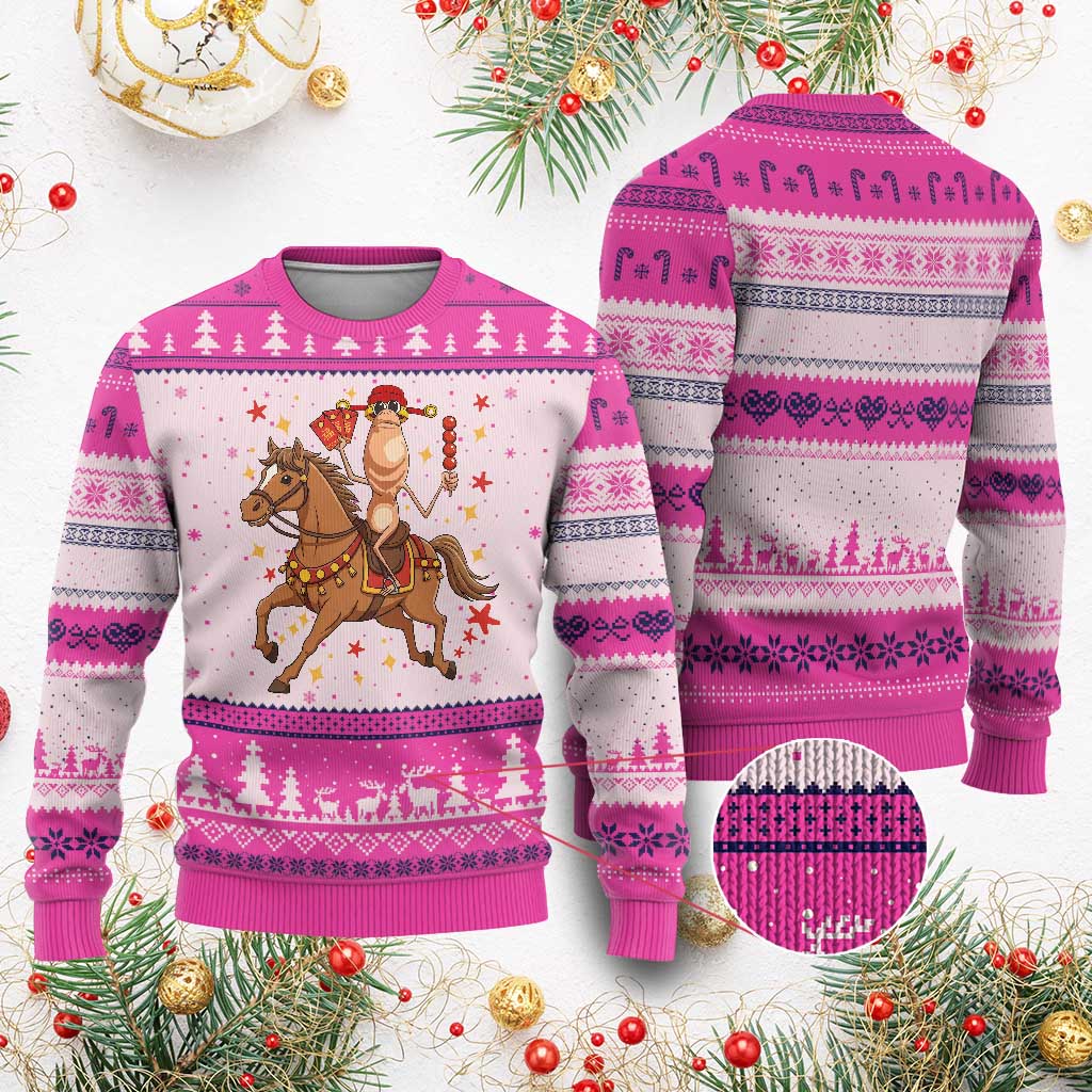 Funny Marcus The Worm Lunar New Year Ugly Christmas Sweater Viral Meme - Wonder Print Shop