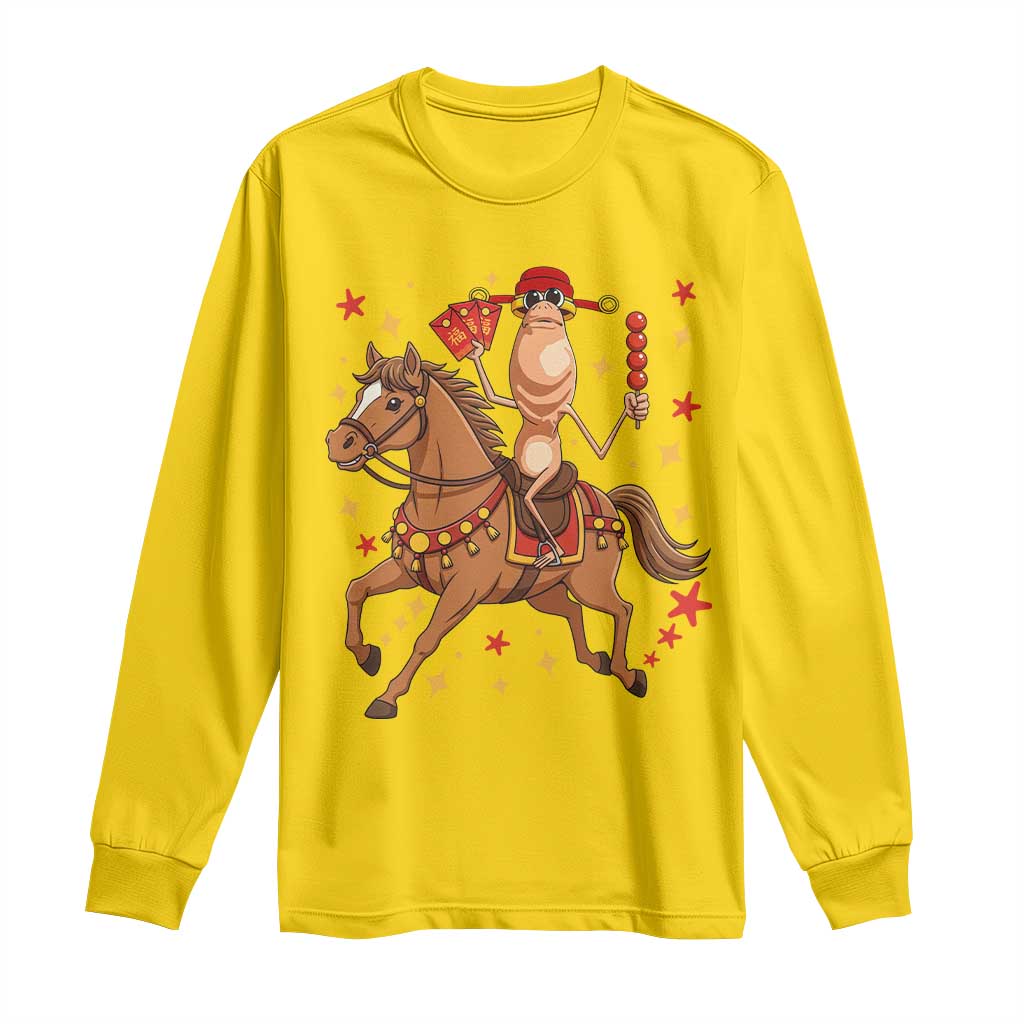 Funny Marcus The Worm Lunar New Year Long Sleeve Shirt Viral Meme - Wonder Print Shop