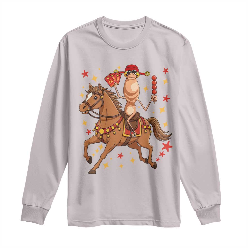 Funny Marcus The Worm Lunar New Year Long Sleeve Shirt Viral Meme - Wonder Print Shop