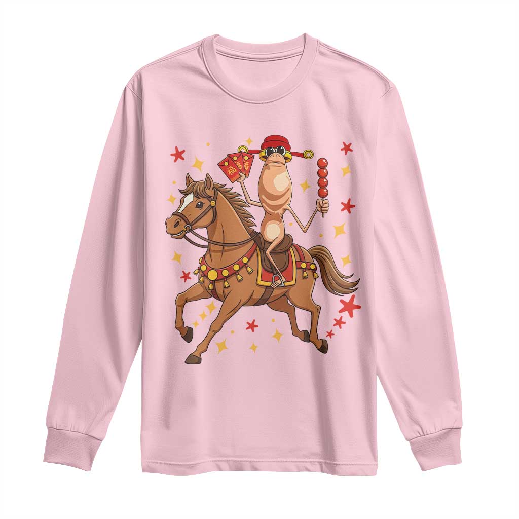 Funny Marcus The Worm Lunar New Year Long Sleeve Shirt Viral Meme - Wonder Print Shop