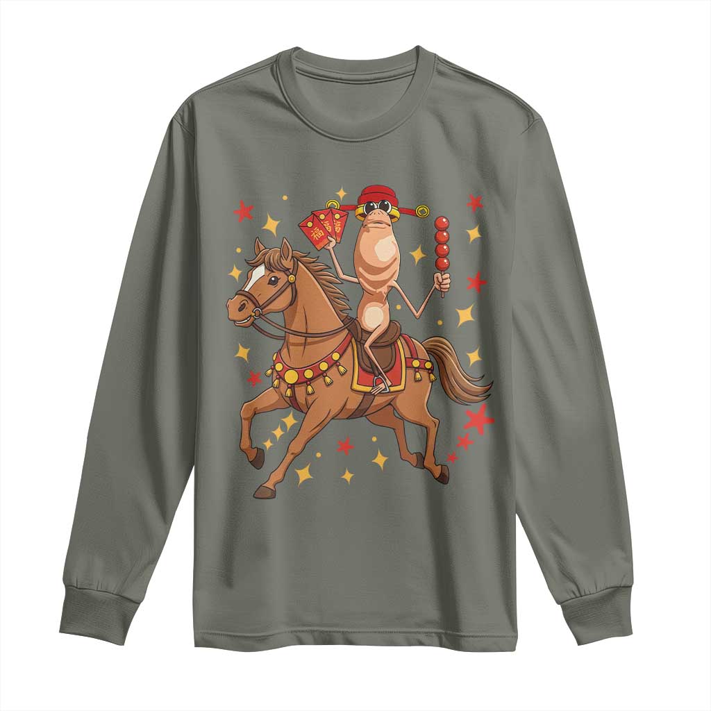Funny Marcus The Worm Lunar New Year Long Sleeve Shirt Viral Meme - Wonder Print Shop