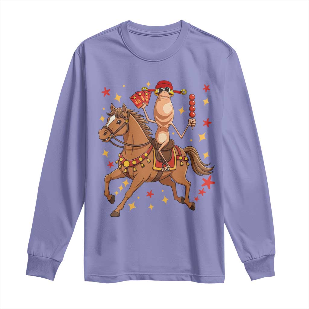 Funny Marcus The Worm Lunar New Year Long Sleeve Shirt Viral Meme - Wonder Print Shop