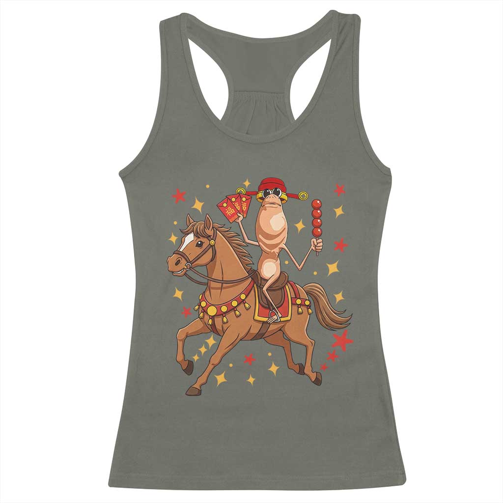 Funny Marcus The Worm Lunar New Year Racerback Tank Top Viral Meme - Wonder Print Shop