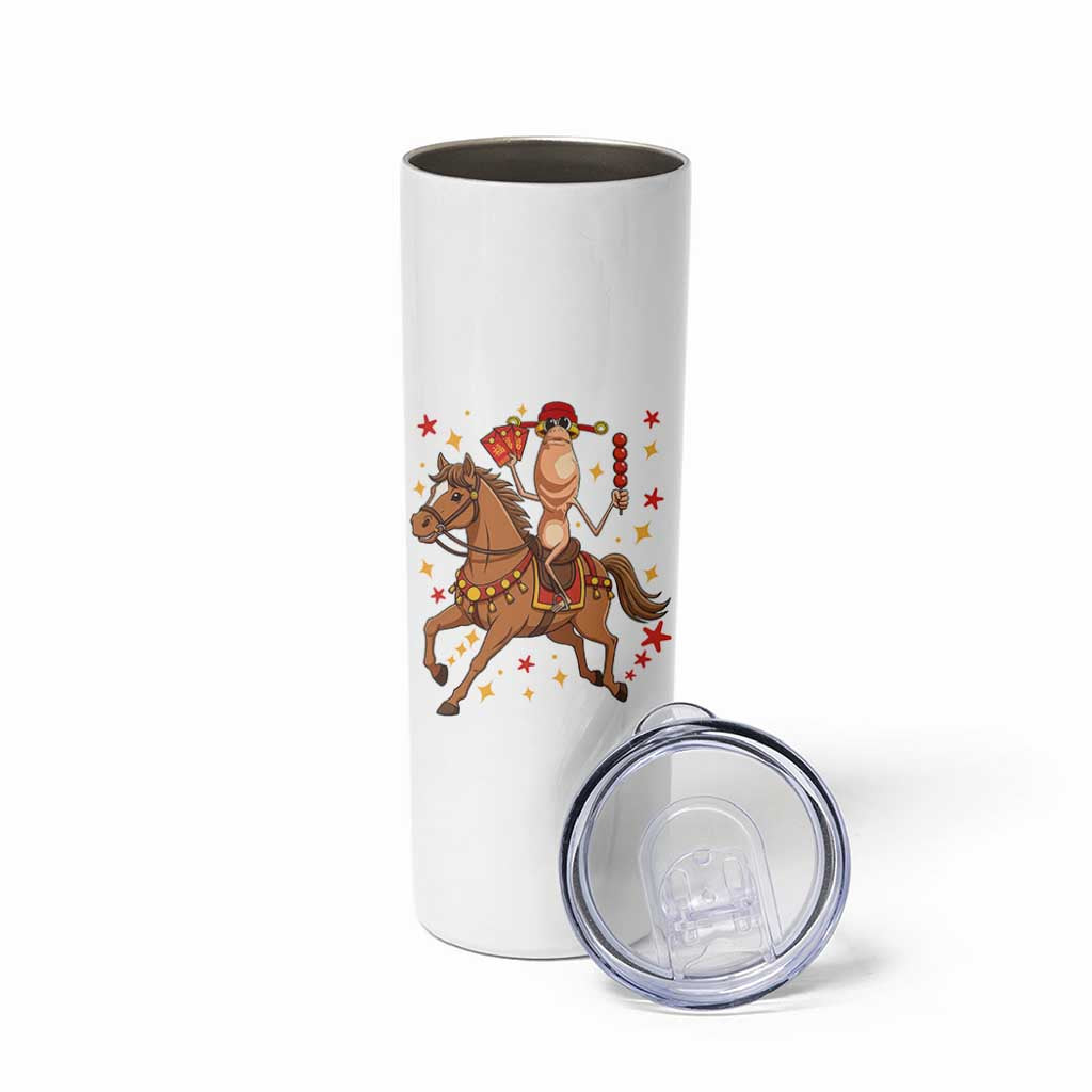 Funny Marcus The Worm Lunar New Year Skinny Tumbler Viral Meme - Wonder Print Shop