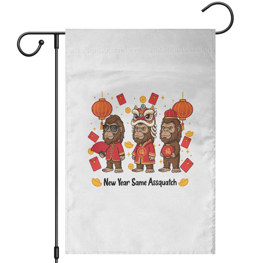 Funny New Year Same Assquatch Garden Flag Bigfoot Lover - Wonder Print Shop