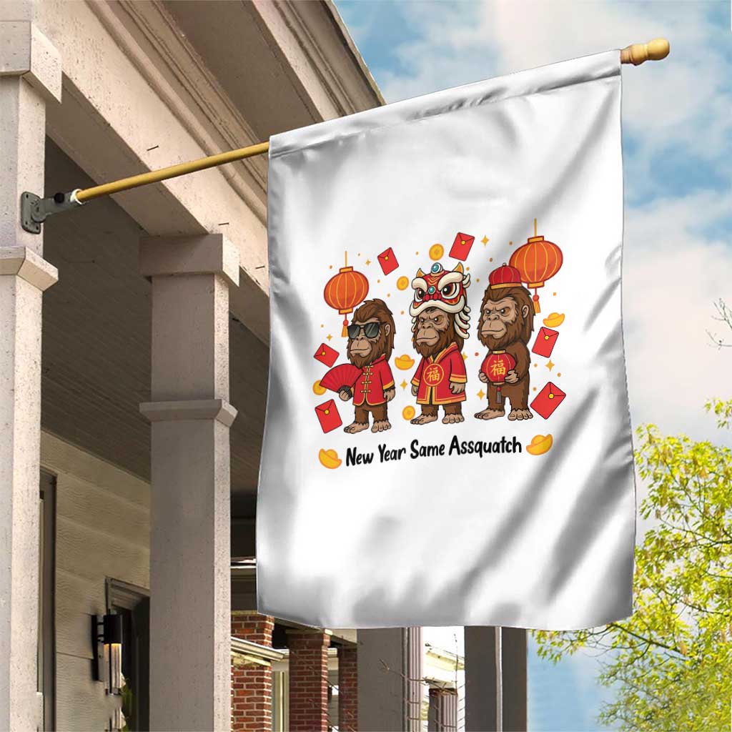 Funny New Year Same Assquatch Garden Flag Bigfoot Lover - Wonder Print Shop