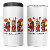 Funny New Year Same Assquatch 4 in 1 Can Cooler Tumbler Bigfoot Lover - Wonder Print Shop