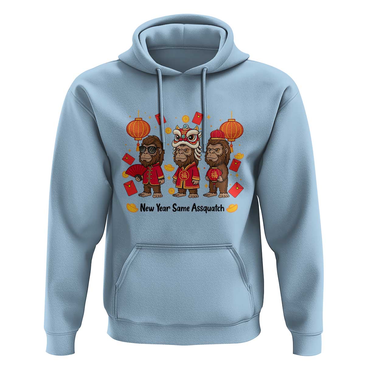 Funny New Year Same Assquatch Hoodie Bigfoot Lover - Wonder Print Shop