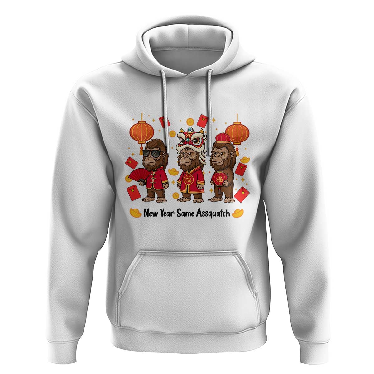 Funny New Year Same Assquatch Hoodie Bigfoot Lover - Wonder Print Shop