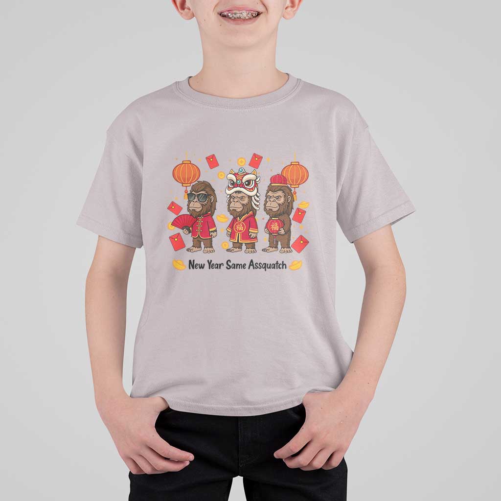 Funny New Year Same Assquatch T Shirt For Kid Bigfoot Lover - Wonder Print Shop