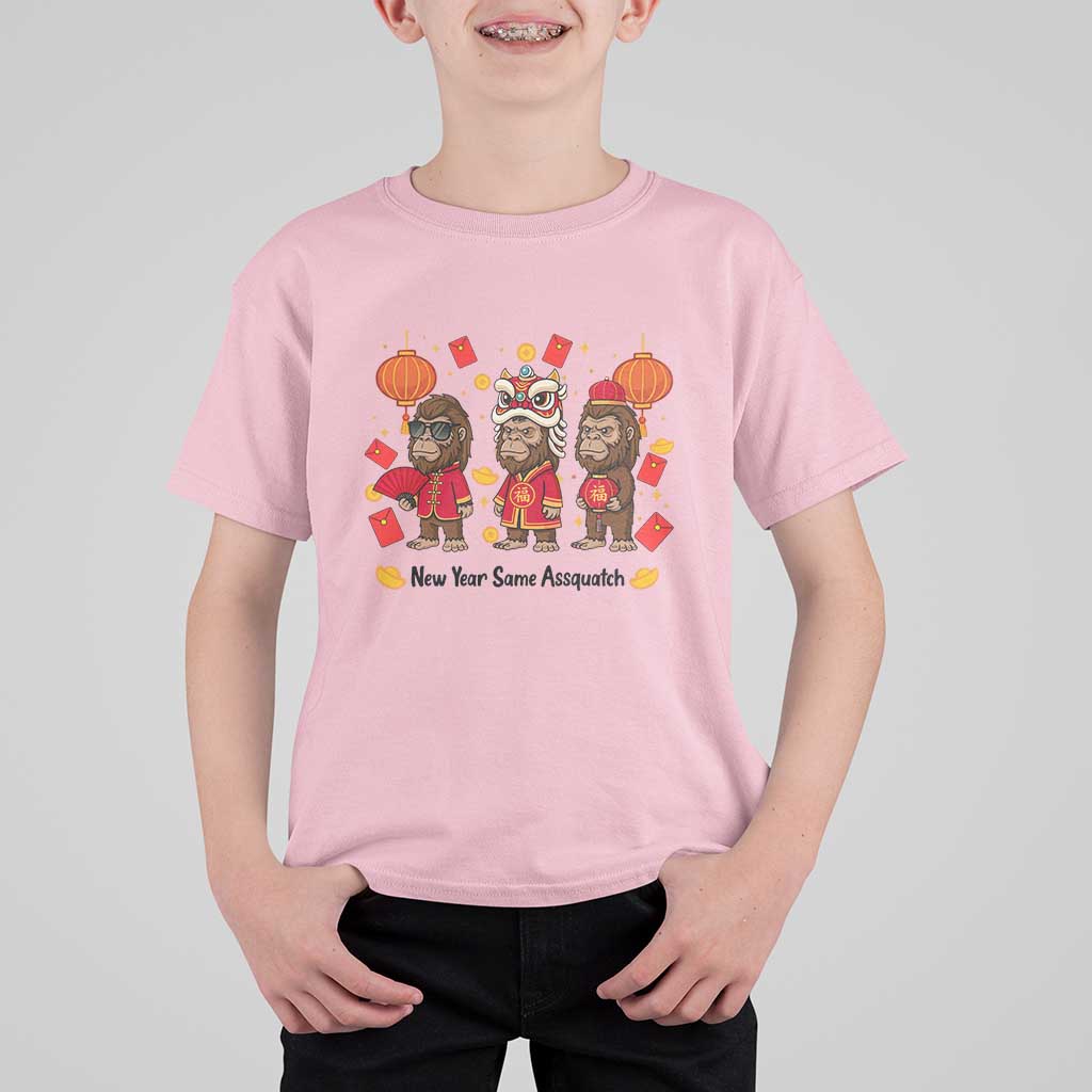 Funny New Year Same Assquatch T Shirt For Kid Bigfoot Lover - Wonder Print Shop