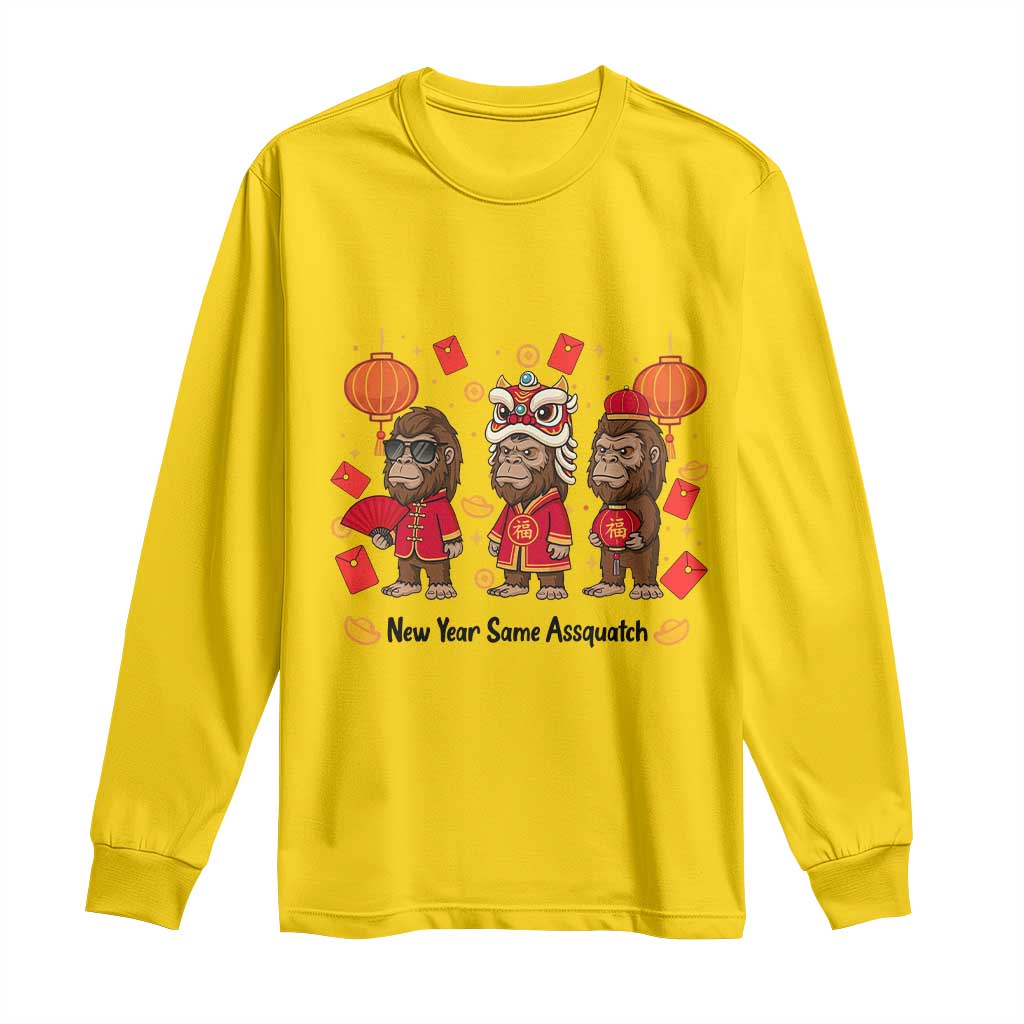 Funny New Year Same Assquatch Long Sleeve Shirt Bigfoot Lover - Wonder Print Shop