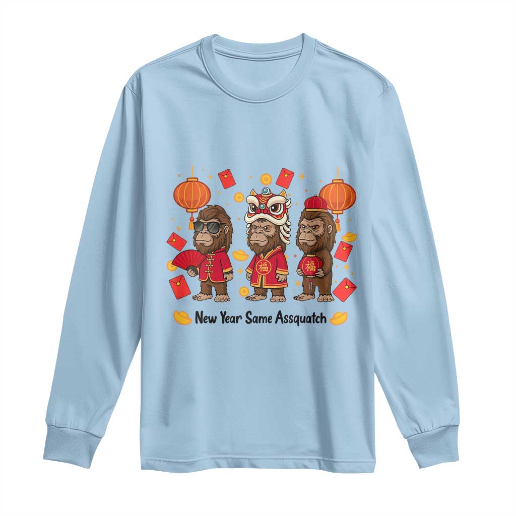 Funny New Year Same Assquatch Long Sleeve Shirt Bigfoot Lover - Wonder Print Shop