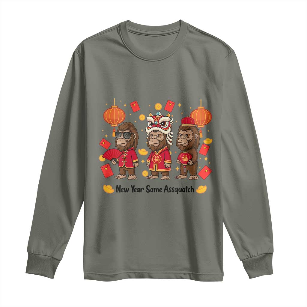 Funny New Year Same Assquatch Long Sleeve Shirt Bigfoot Lover - Wonder Print Shop