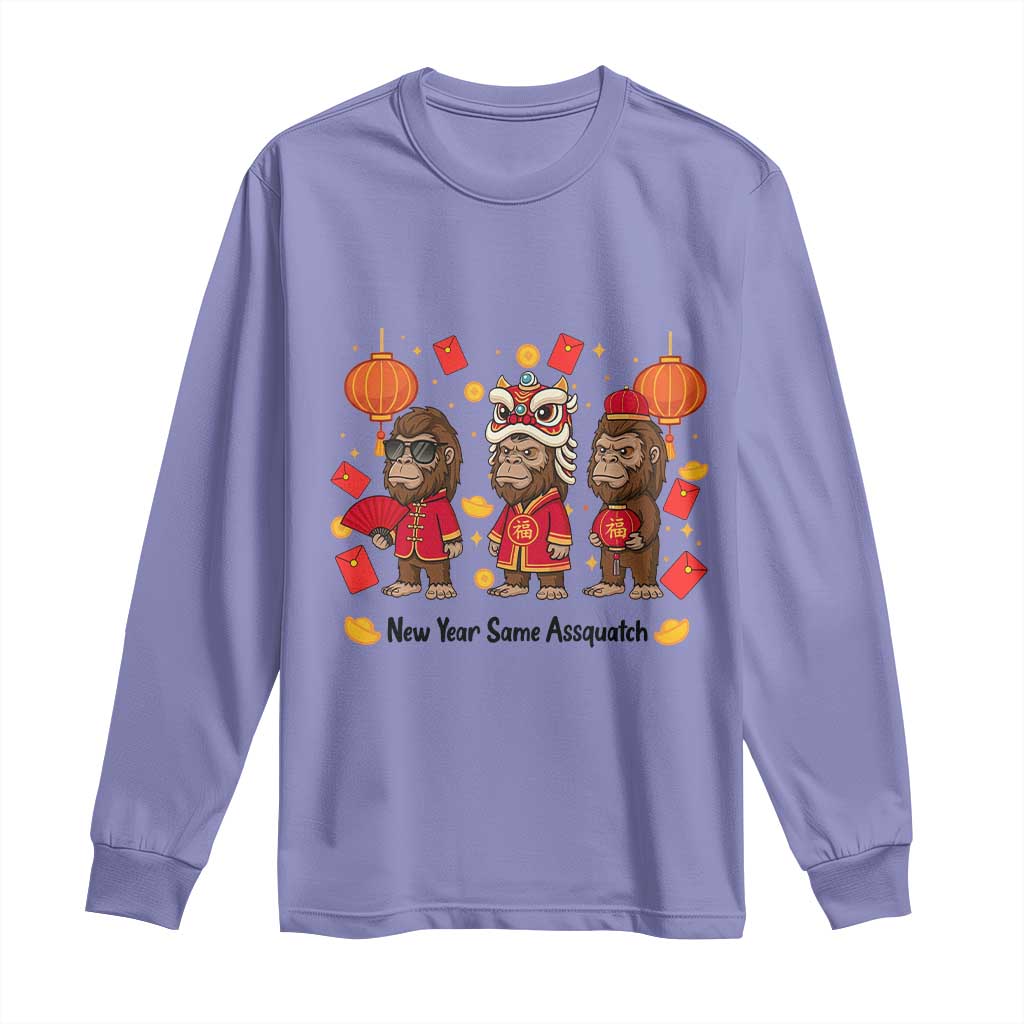 Funny New Year Same Assquatch Long Sleeve Shirt Bigfoot Lover - Wonder Print Shop