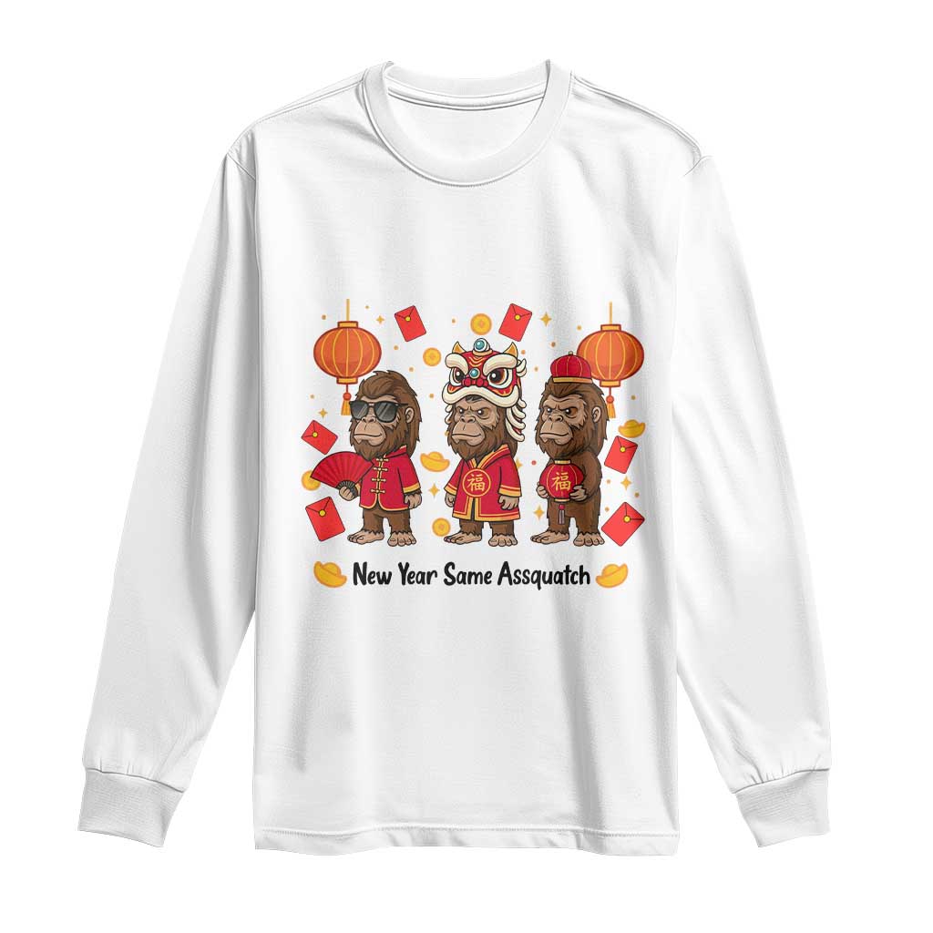 Funny New Year Same Assquatch Long Sleeve Shirt Bigfoot Lover - Wonder Print Shop