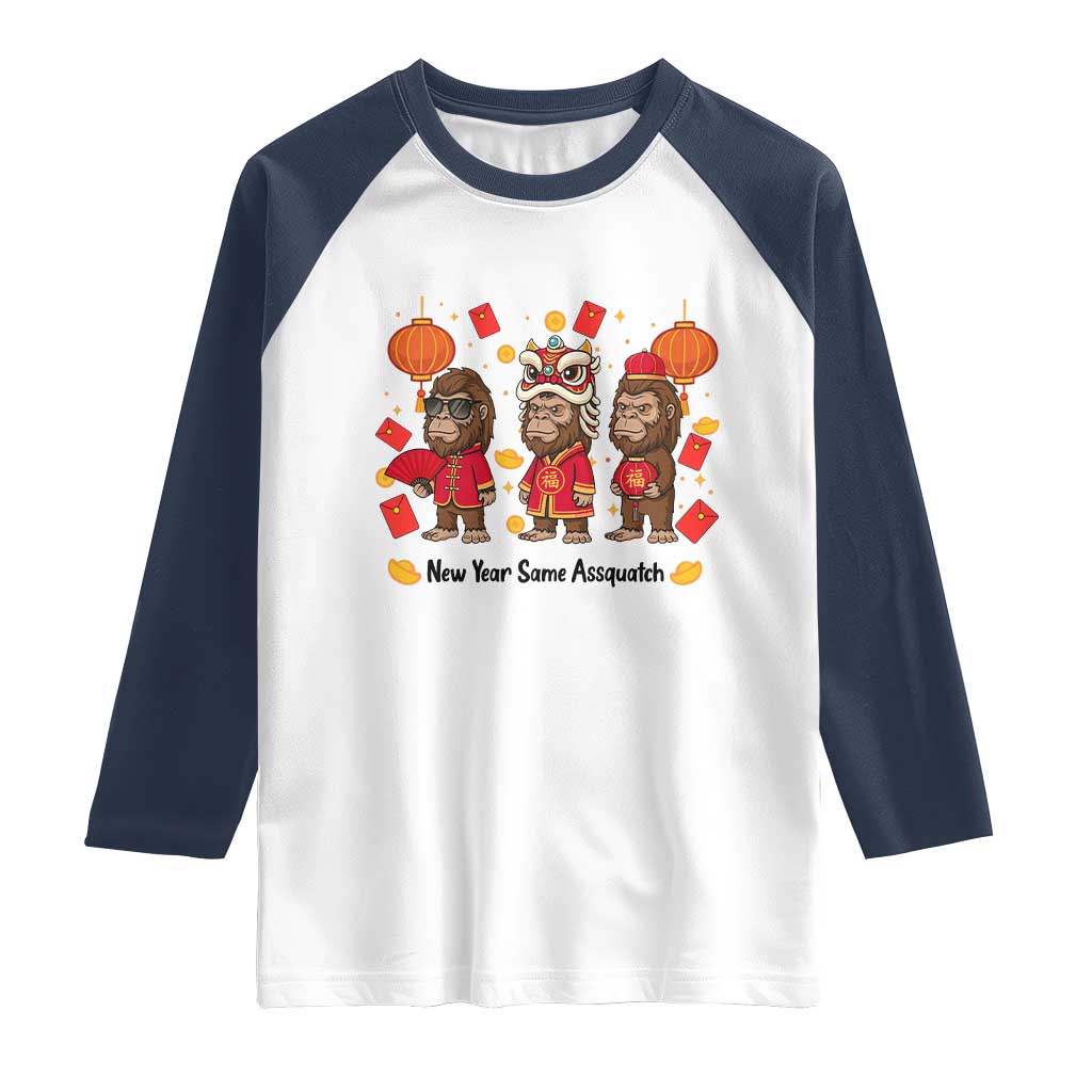 Funny New Year Same Assquatch Raglan Shirt Bigfoot Lover - Wonder Print Shop