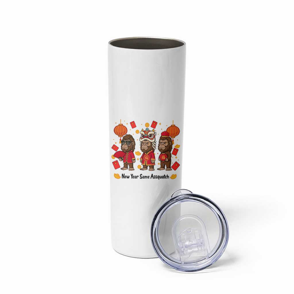Funny New Year Same Assquatch Skinny Tumbler Bigfoot Lover - Wonder Print Shop