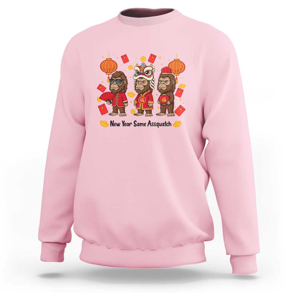 Funny New Year Same Assquatch Sweatshirt Bigfoot Lover - Wonder Print Shop