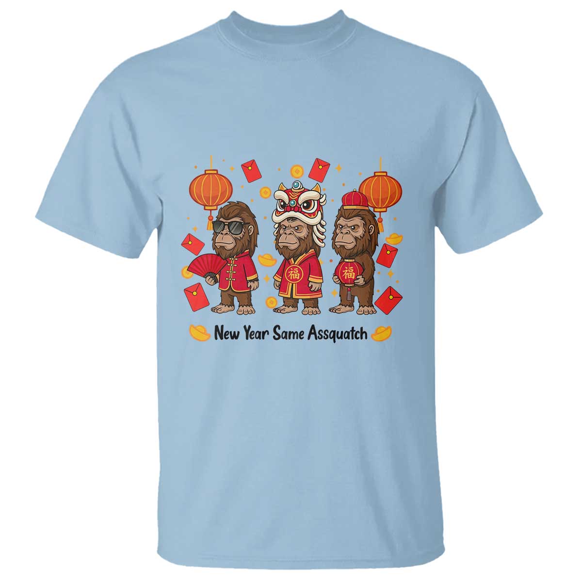Funny New Year Same Assquatch T Shirt Bigfoot Lover - Wonder Print Shop