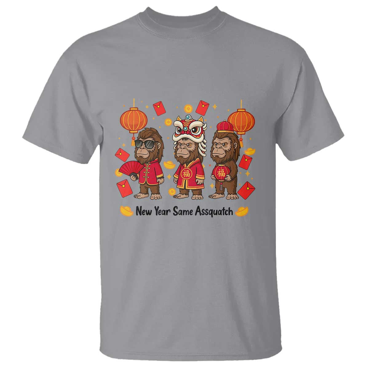 Funny New Year Same Assquatch T Shirt Bigfoot Lover - Wonder Print Shop