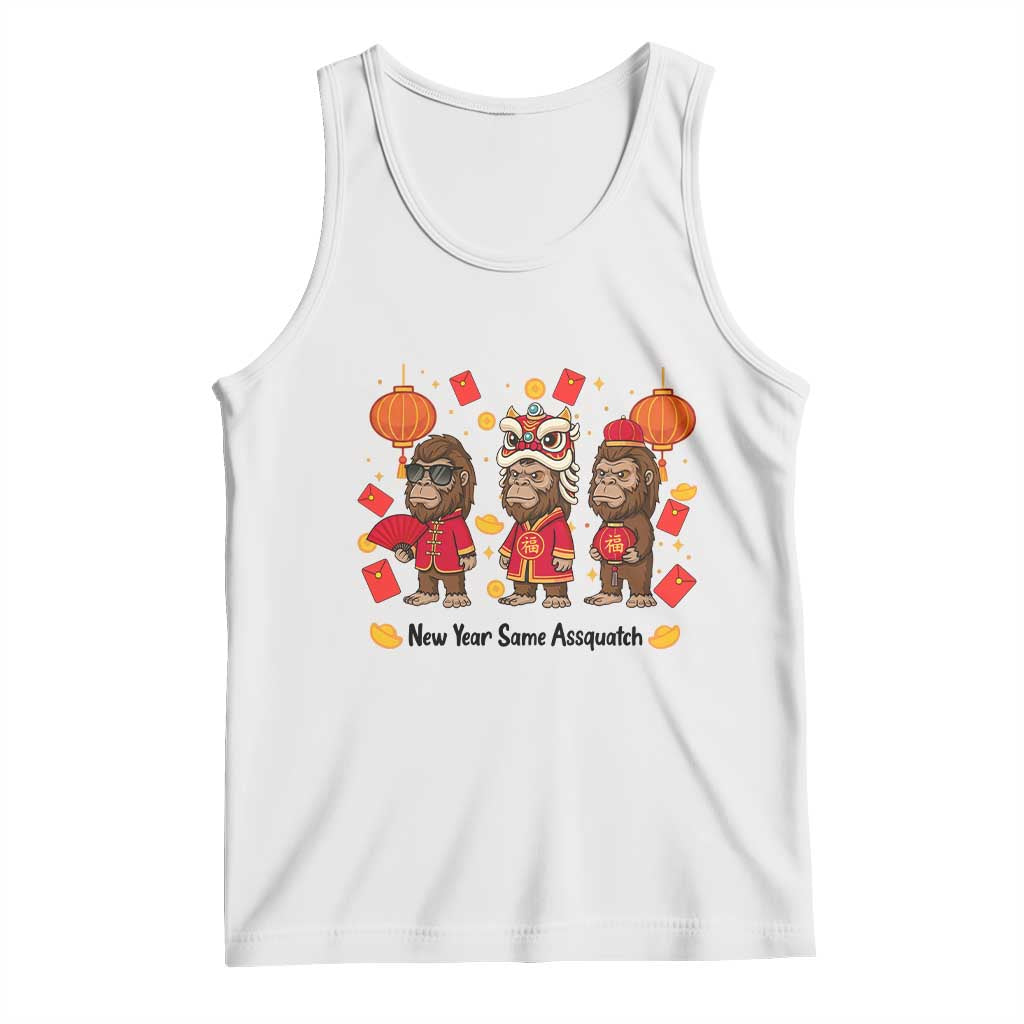 Funny New Year Same Assquatch Tank Top Bigfoot Lover - Wonder Print Shop
