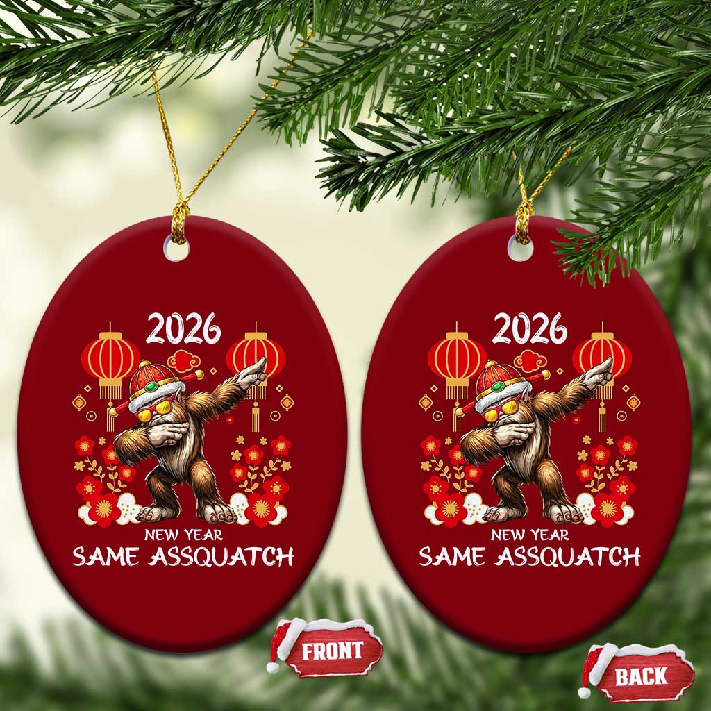 Bigfoot Lunar New Year Ceramic Ornament Funny Same Assquatch - Wonder Print Shop