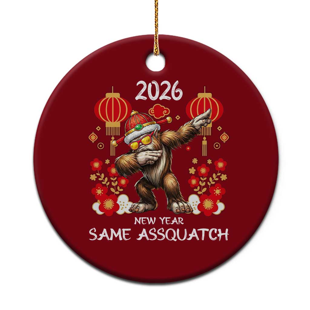 Bigfoot Lunar New Year Ceramic Ornament Funny Same Assquatch - Wonder Print Shop