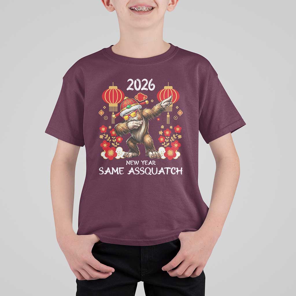 Bigfoot Lunar New Year T Shirt For Kid Funny Same Assquatch - Wonder Print Shop