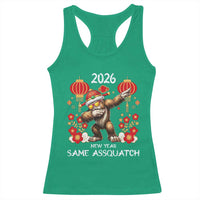Bigfoot Lunar New Year Racerback Tank Top Funny Same Assquatch - Wonder Print Shop