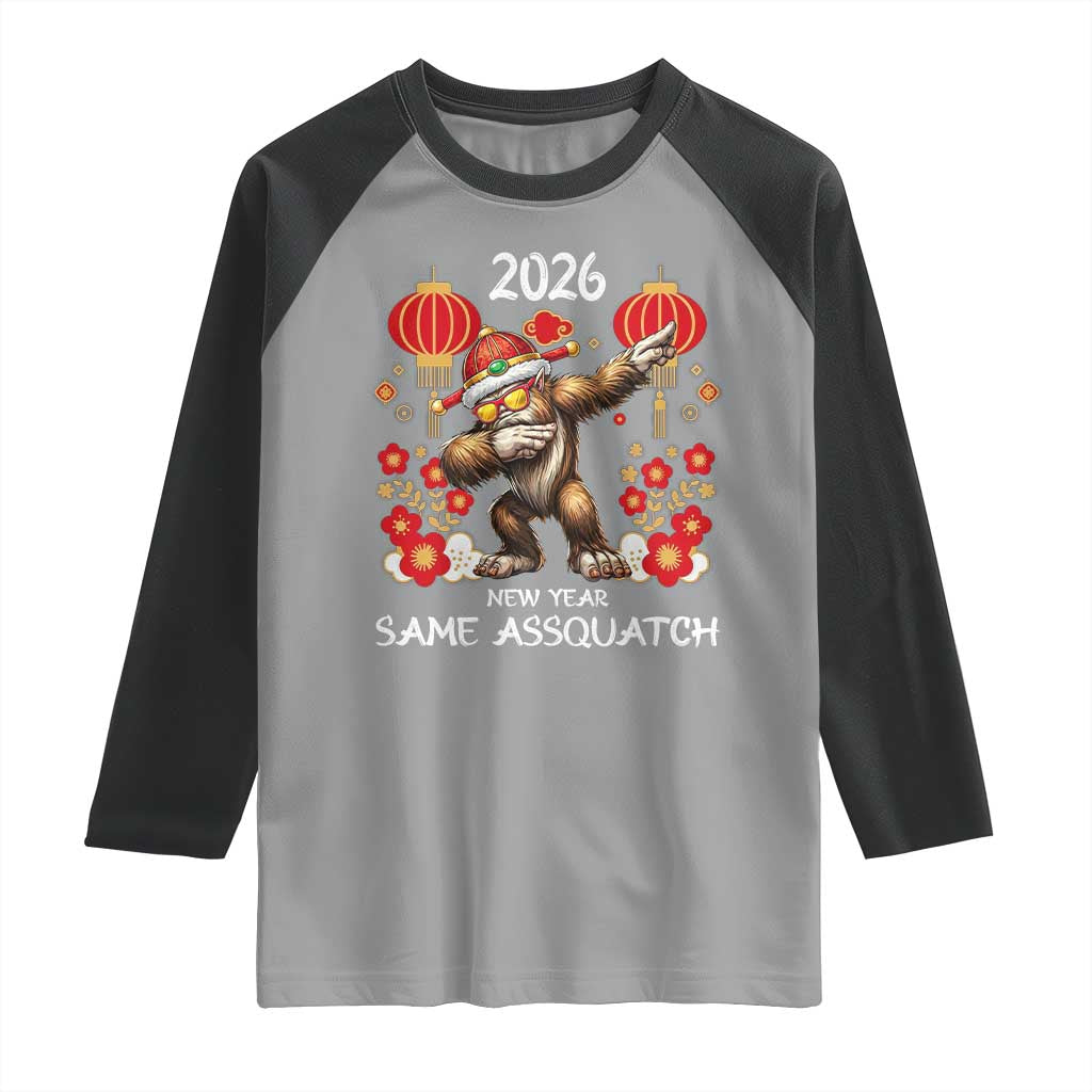 Bigfoot Lunar New Year Raglan Shirt Funny Same Assquatch - Wonder Print Shop