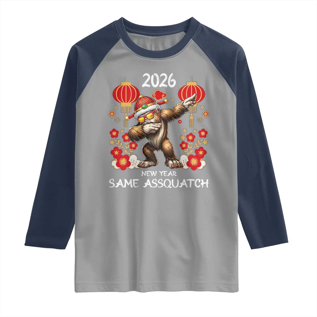 Bigfoot Lunar New Year Raglan Shirt Funny Same Assquatch - Wonder Print Shop